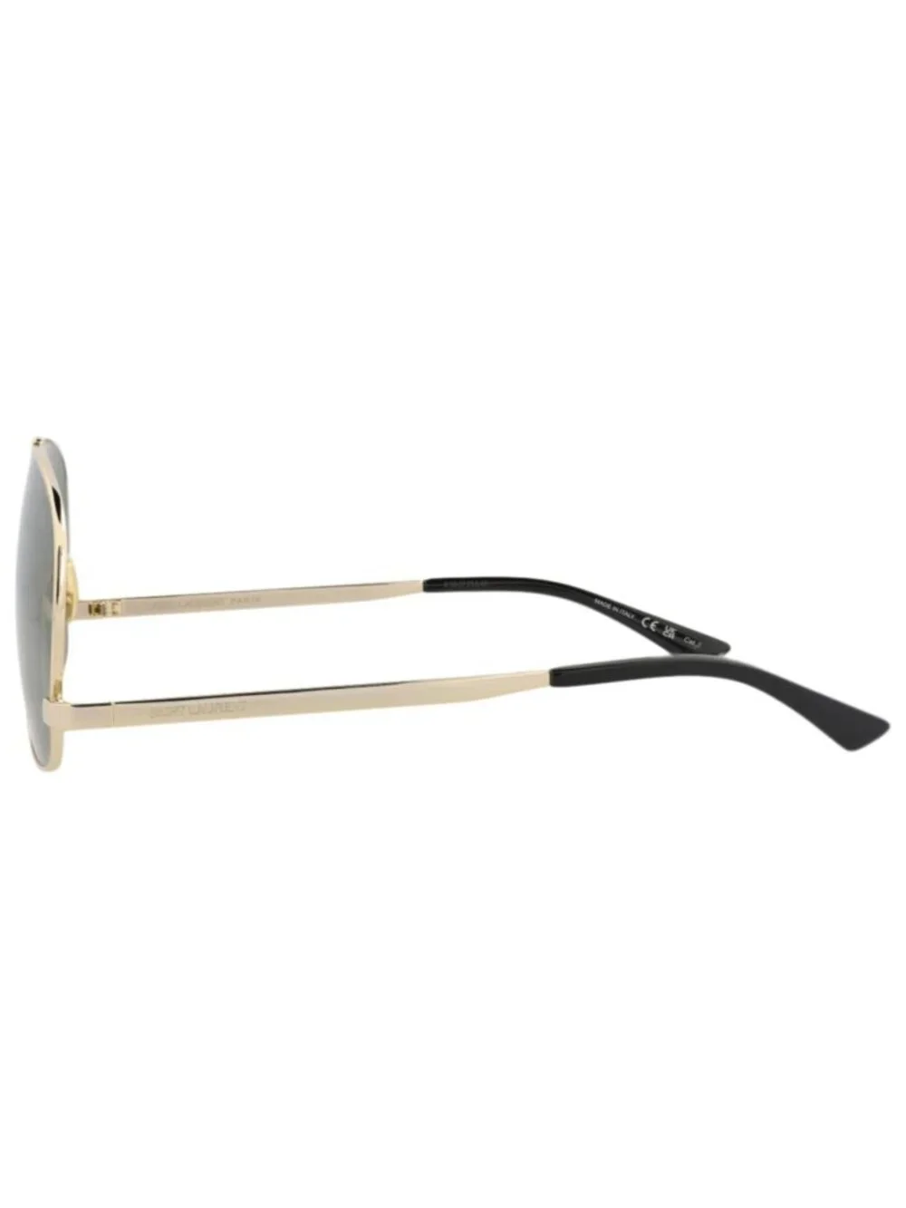New Saint Laurent Women's Sunglasses Aviator Metal Frame Gold Gold Green